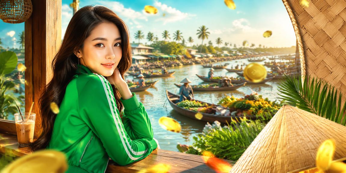 Cảnh sông nước Cần Thơ với nón lá truyền thống, không gian giải trí buổi tối